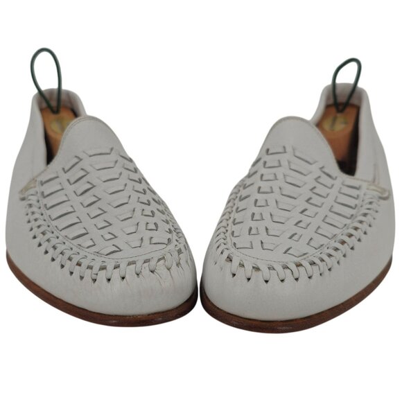 NEW Bruno Magli Italy Bone White Woven Leather Dress Shoes Men 10 Vintage Loafer - Picture 7 of 10